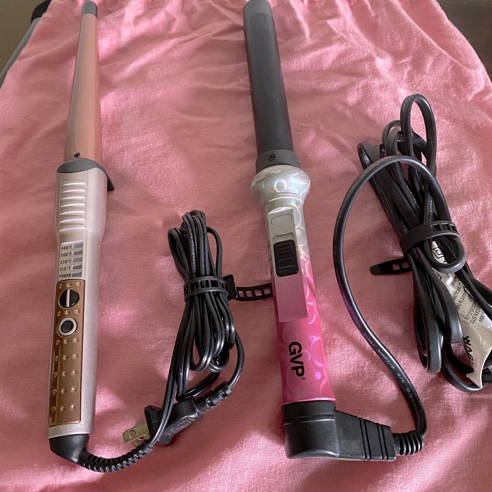 Two clipless curl wands! GVP:1in round and Conair Infiniti Pro: 1-0.5inch taper